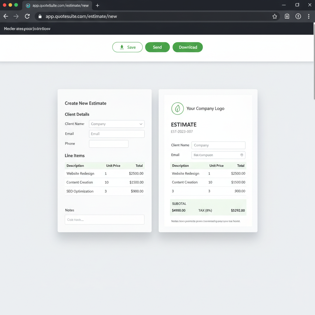 Mockup Outil de devis en ligne